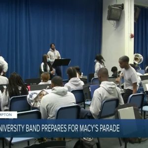 Hampton University band prepares for Macy's parade
