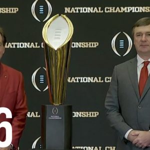 Coach Saban and Coach Smart meet before the College Football National Championship game