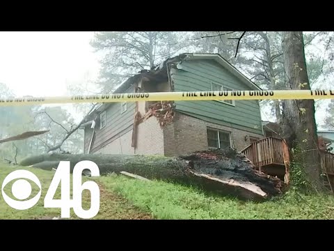 Tree crushes homes in DeKalb County